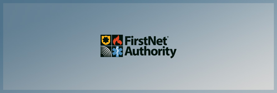FirstNet logo with gradient blue background FirstNet logo with gradient blue background